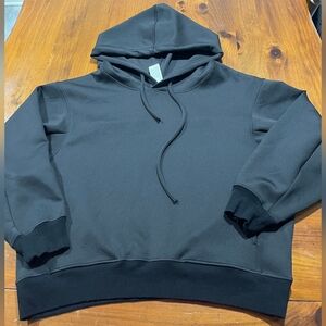 Zyia Active Womens Black Athletic Performance Pullover Relaxed Hoodie Size Small